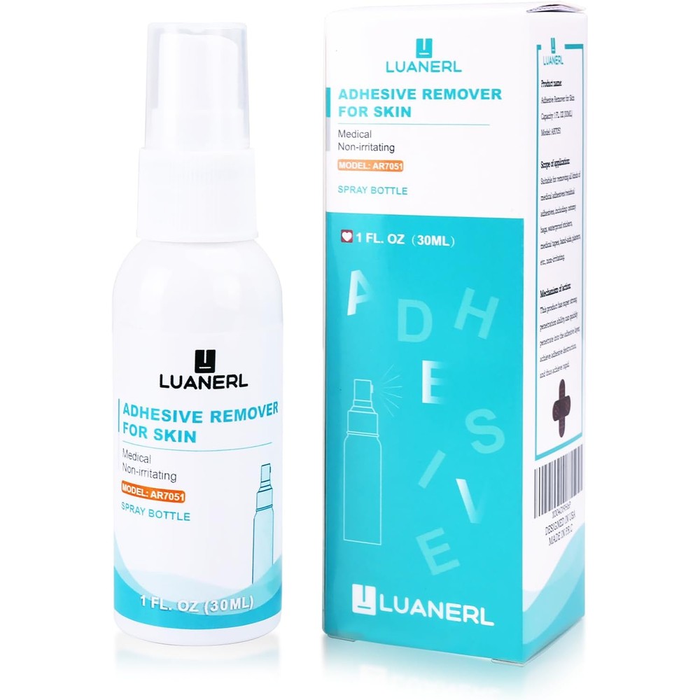 Luanerl Adhesive Remover for Skin Spray 30ml bottle front view