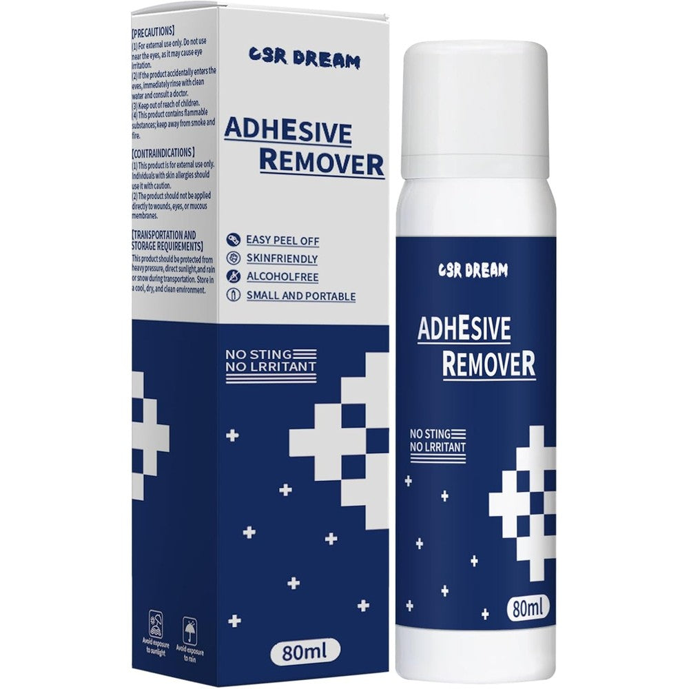 CSR DREAM Medical Adhesive Remover Spray 80ml front view for ostomy care.