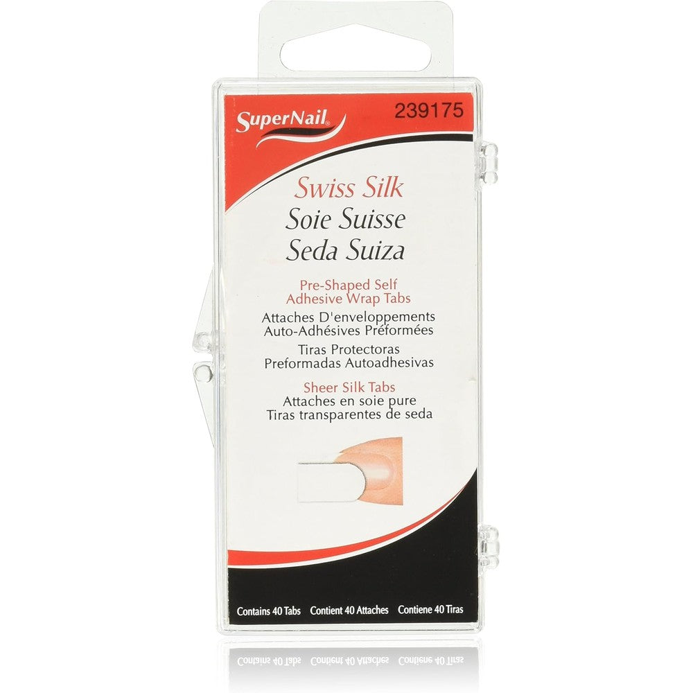 Supernail Swiss Silk Wrap Self Adhesive Tabs 40 Count front view packaging