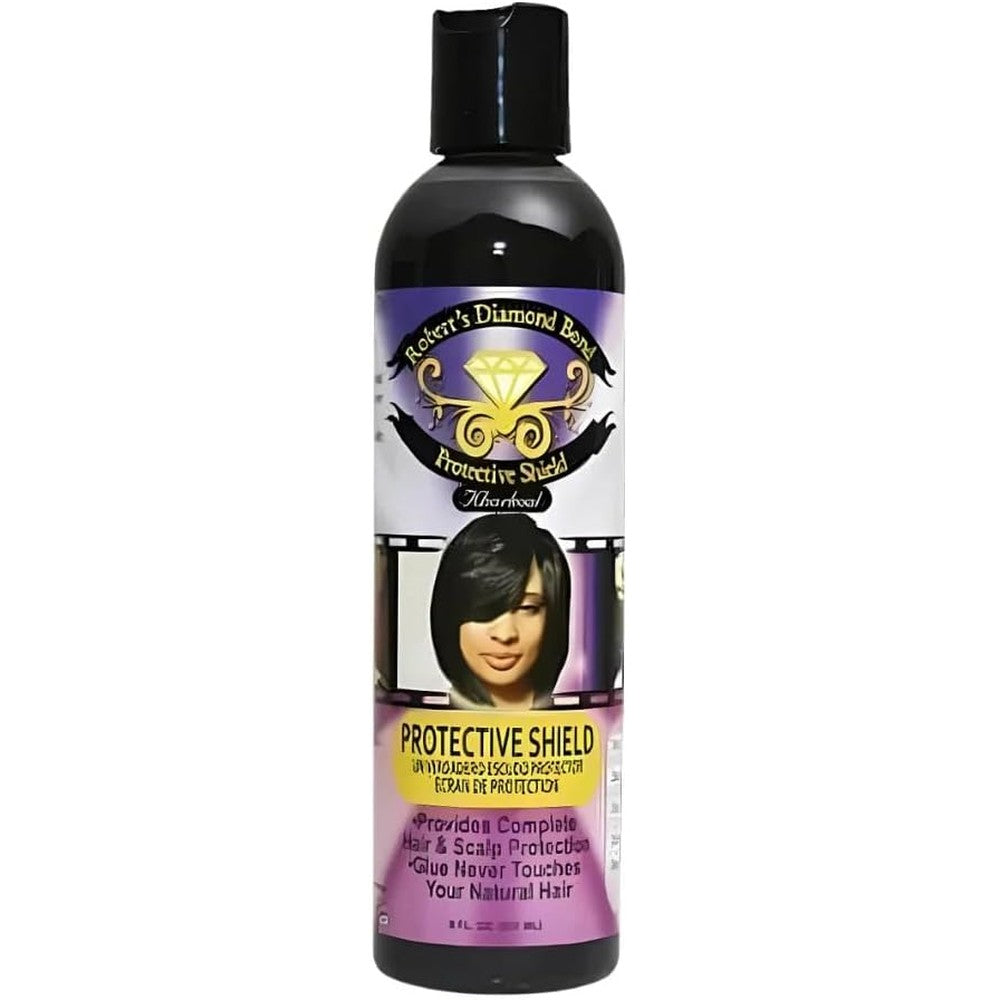 Roberts Diamond Bond Protective Shield Kharkoal 2 Ounce front view bottle for hair glue protection.