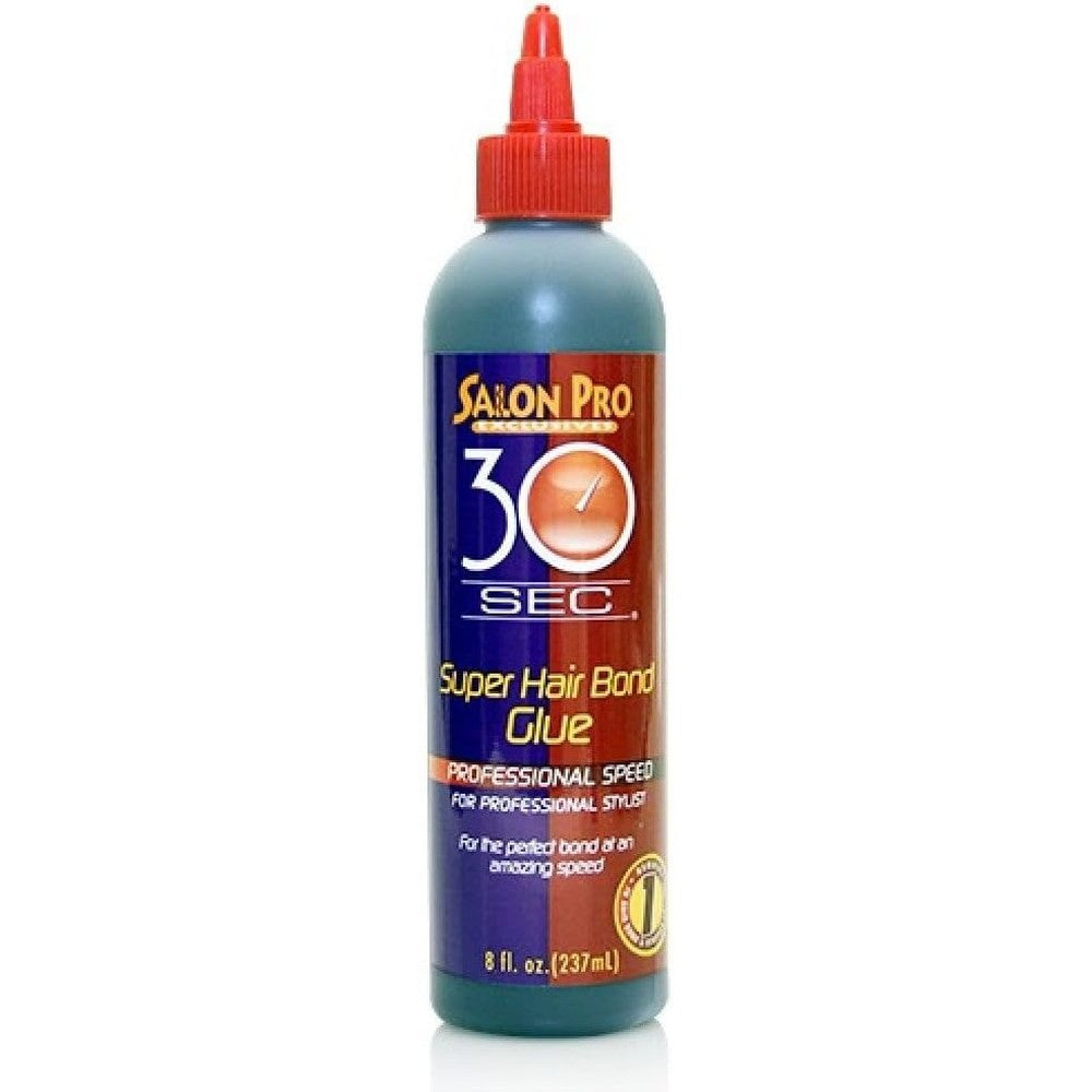 Salon Pro 30 Second Super Hair Bond Glue eight ounce bottle front view