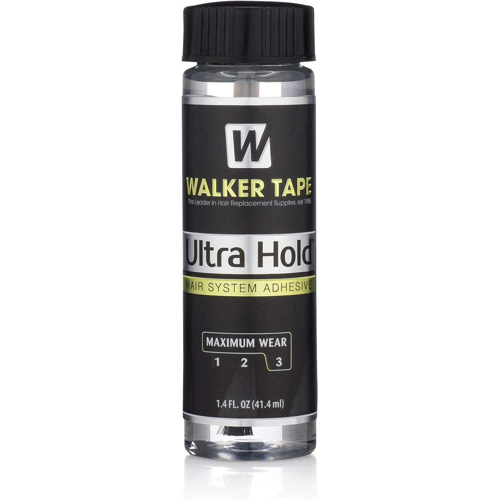 Walker Tape Ultra Hold Hair System Adhesive front view bottle with brush applicator