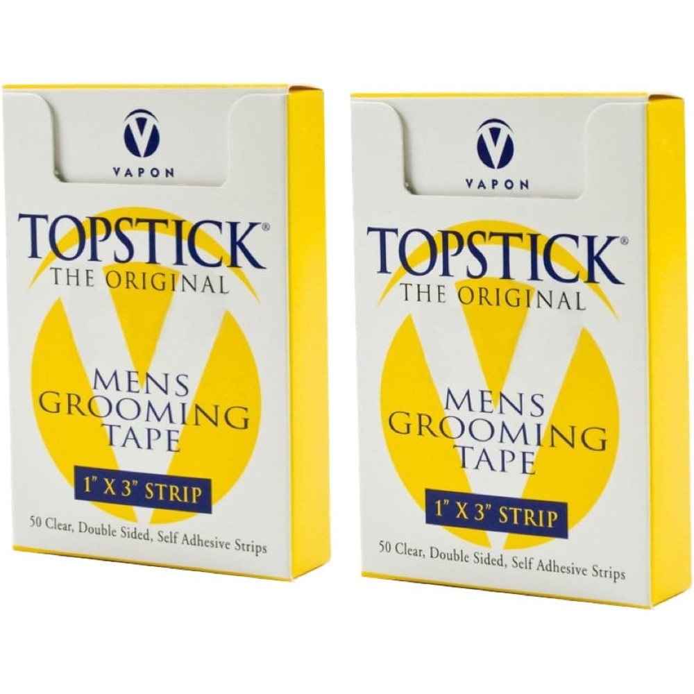 Vapon Topstick double sided clear adhesive tape strips box front view