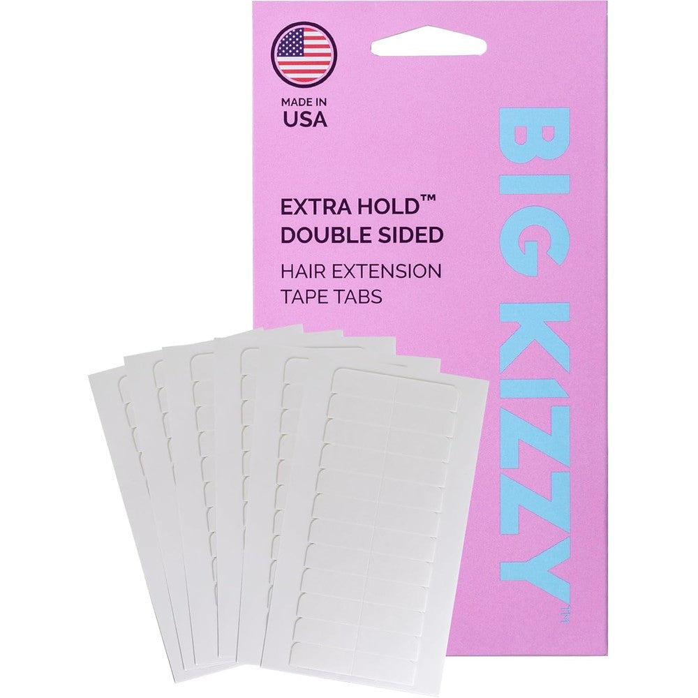 Big Kizzy Extra Hold Double Sided Hair Extension Tape seventy two count packaging front view