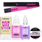 Dolahair Lace Wig Glue Kit five piece set front view showing adhesive and styling products for secure hair replacement.