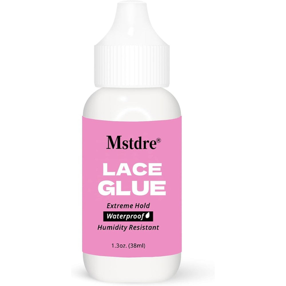 Mstdre strong holding lace wig glue bottle front view for secure hair system bonding