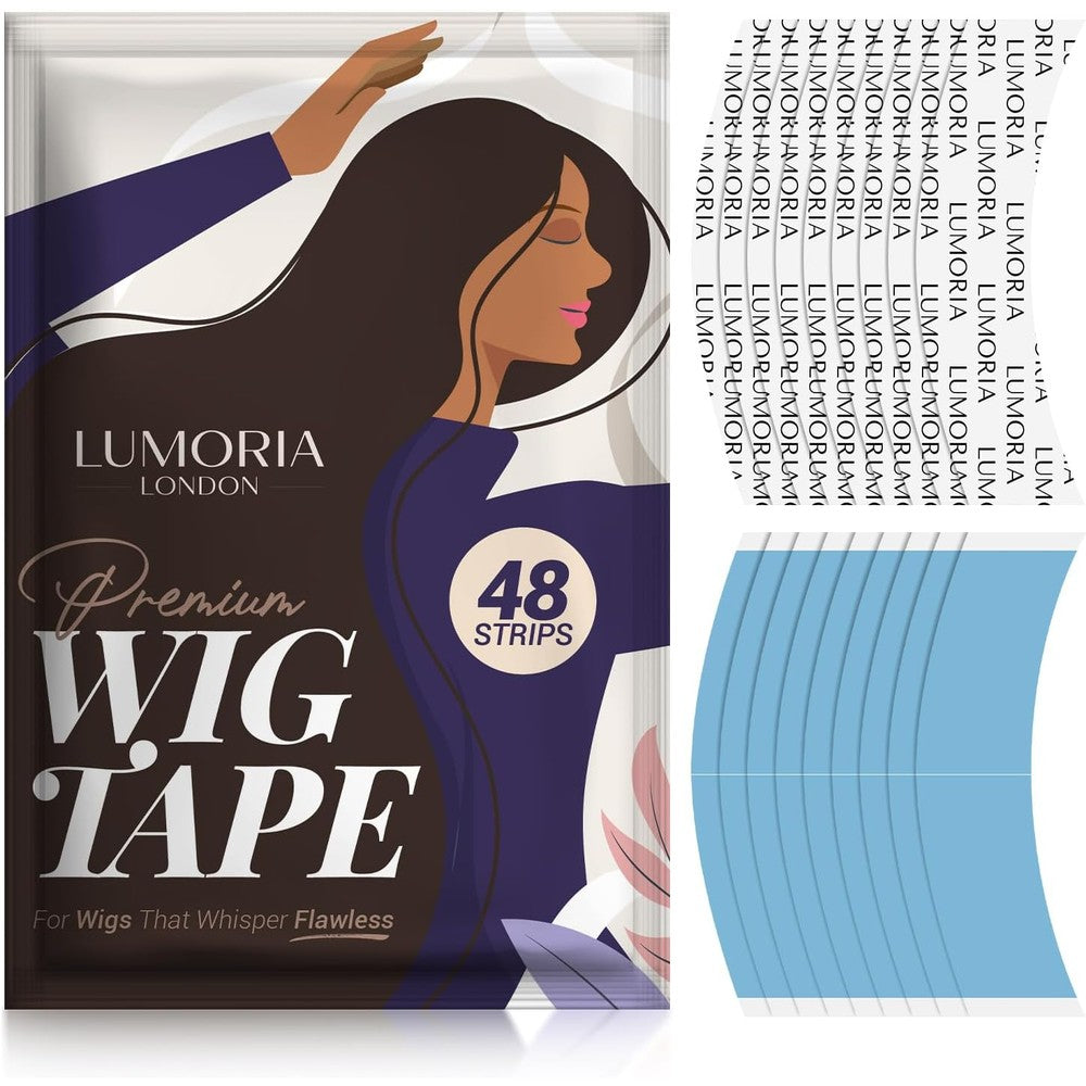 LUMORIA forty eight piece double sided wig tape front view packaging