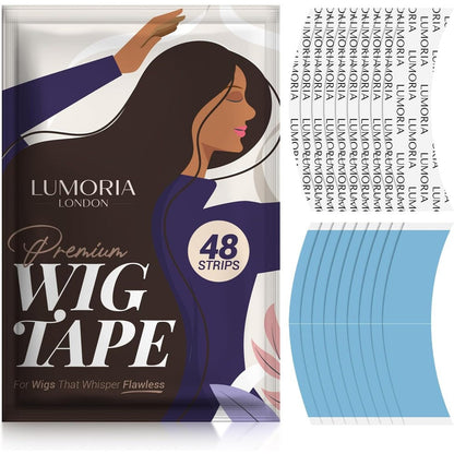 LUMORIA forty eight piece double sided wig tape front view packaging