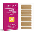 MIILYE Hair Extension Tape 100 Tabs front packaging view showcasing authentic double sided replacement adhesive sheets.