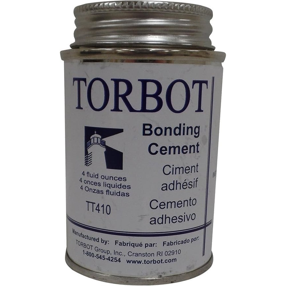 Torbot Liquid Bonding Cement 4 Ounce Can with brush applicator for ostomy care.