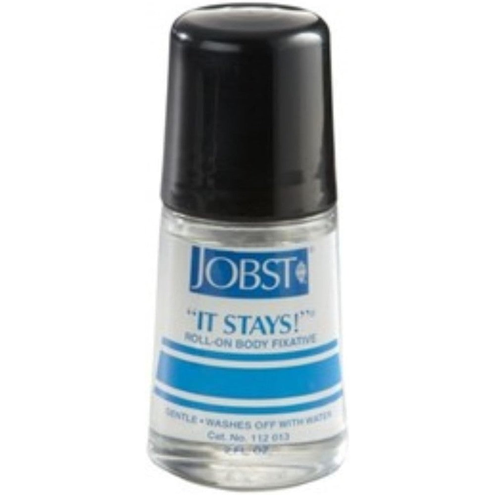 JOBST It Stays Body Adhesive Roll On 2 Ounce bottle front view authentic USA imported fixative