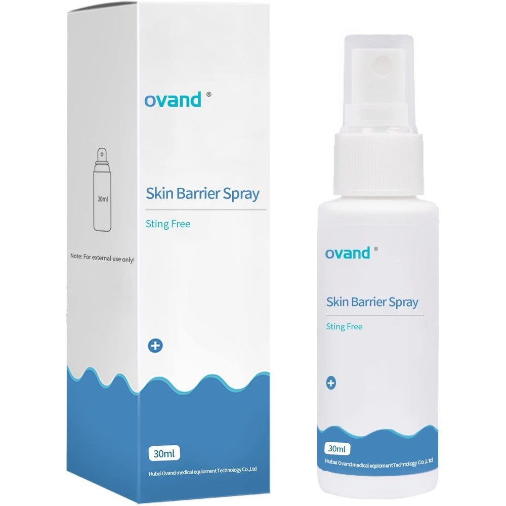 Ovand No Sting Ostomy Barrier Spray 30ml front view medical skin protectant