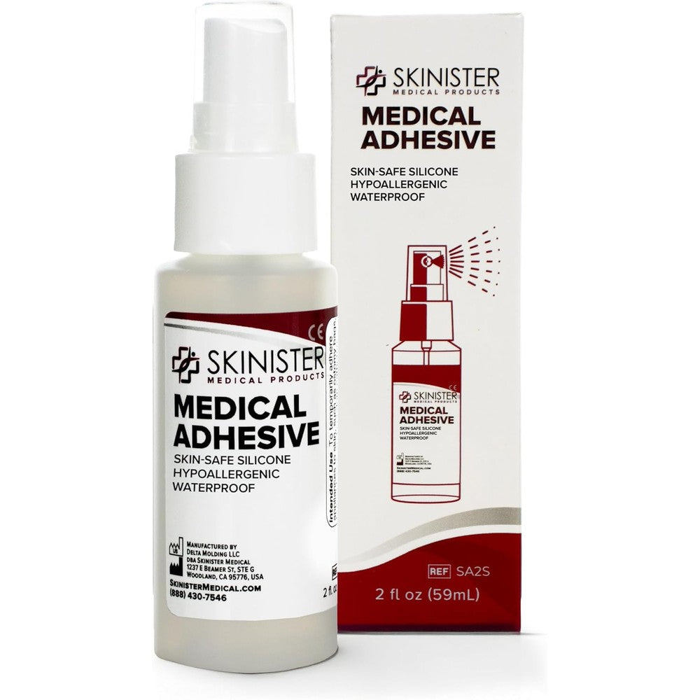 Skinister Medical Adhesive Spray 2 ounce front view waterproof silicone glue