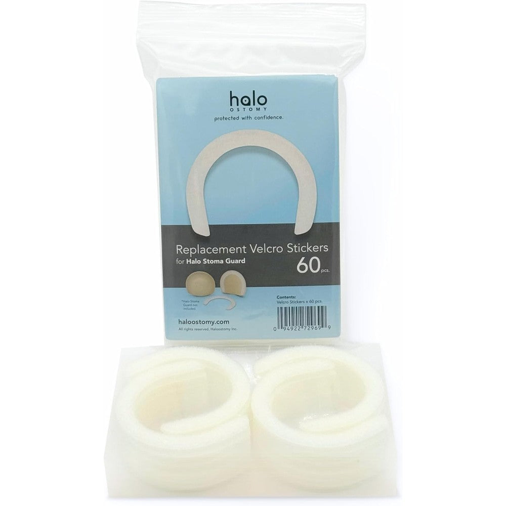 Halo Ostomy Replacement Stickers for Stoma Guard front view 60 count pack