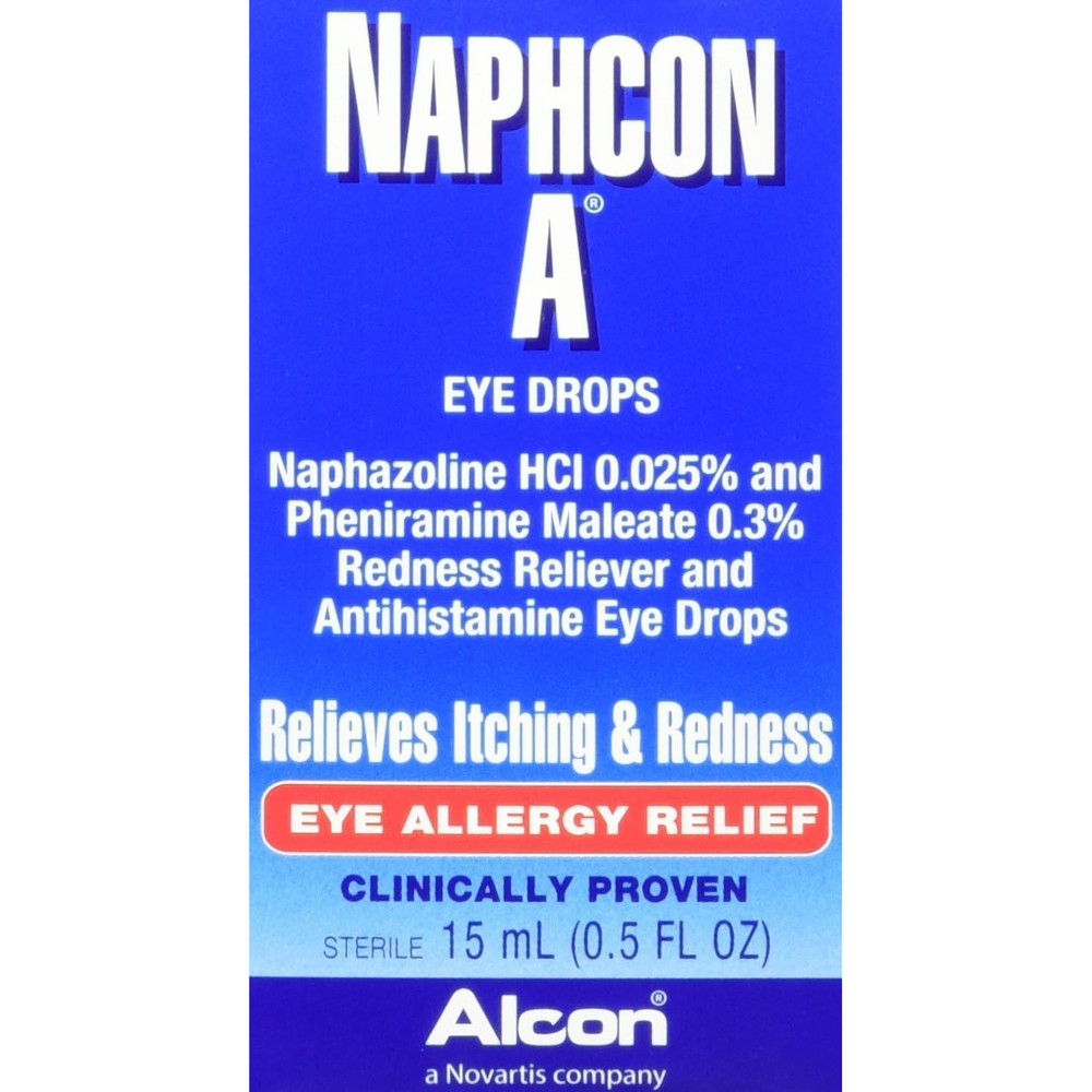 Alcon Naphcon-A Allergy Relief Eye Drops twin pack front view authentic USA imported allergy eye care
