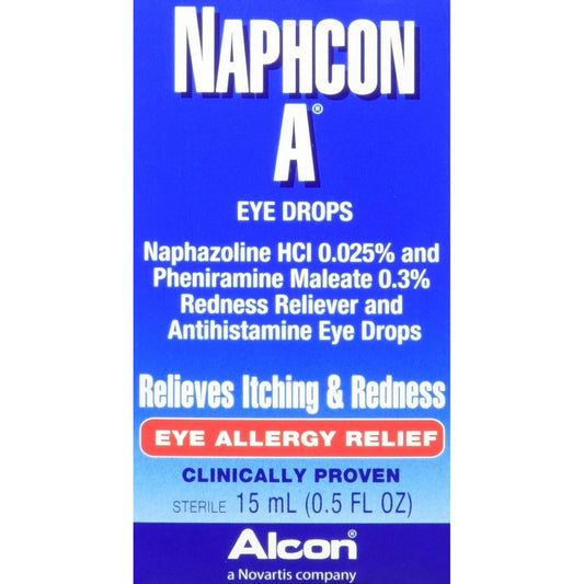 Alcon Naphcon-A Allergy Relief Eye Drops twin pack front view authentic USA imported allergy eye care