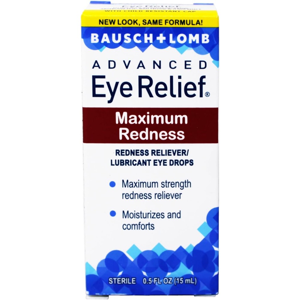 Bausch and Lomb Advanced Eye Relief Maximum Redness bottle front view for eye redness relief