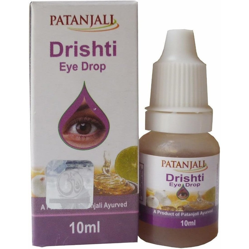 Patanjali Divya Drishti Eye Drops four pack packaging front view for natural eye strain relief.