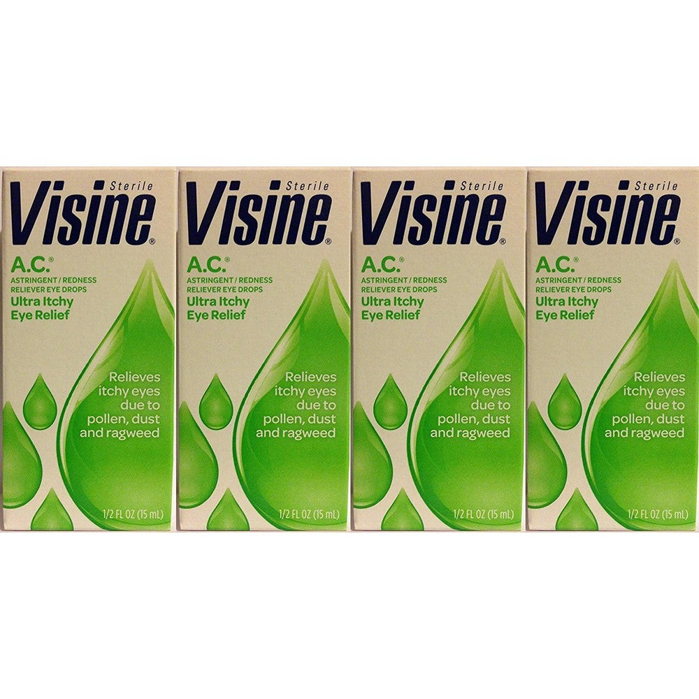 Kenvue Brands Visine AC Itchy Eye Relief Drops 4 Pack front view showing packaging
