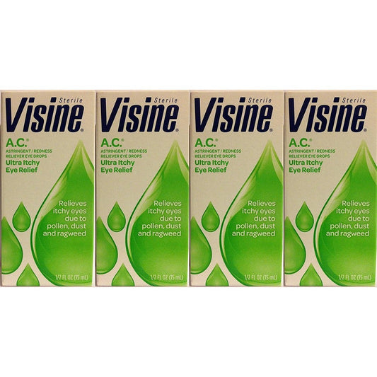 Kenvue Brands Visine AC Itchy Eye Relief Drops 4 Pack front view showing packaging