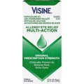 Visine-A Multi-Action Eye Allergy Relief Drops front view of the packaging showcasing the authentic USA imported triple pack.