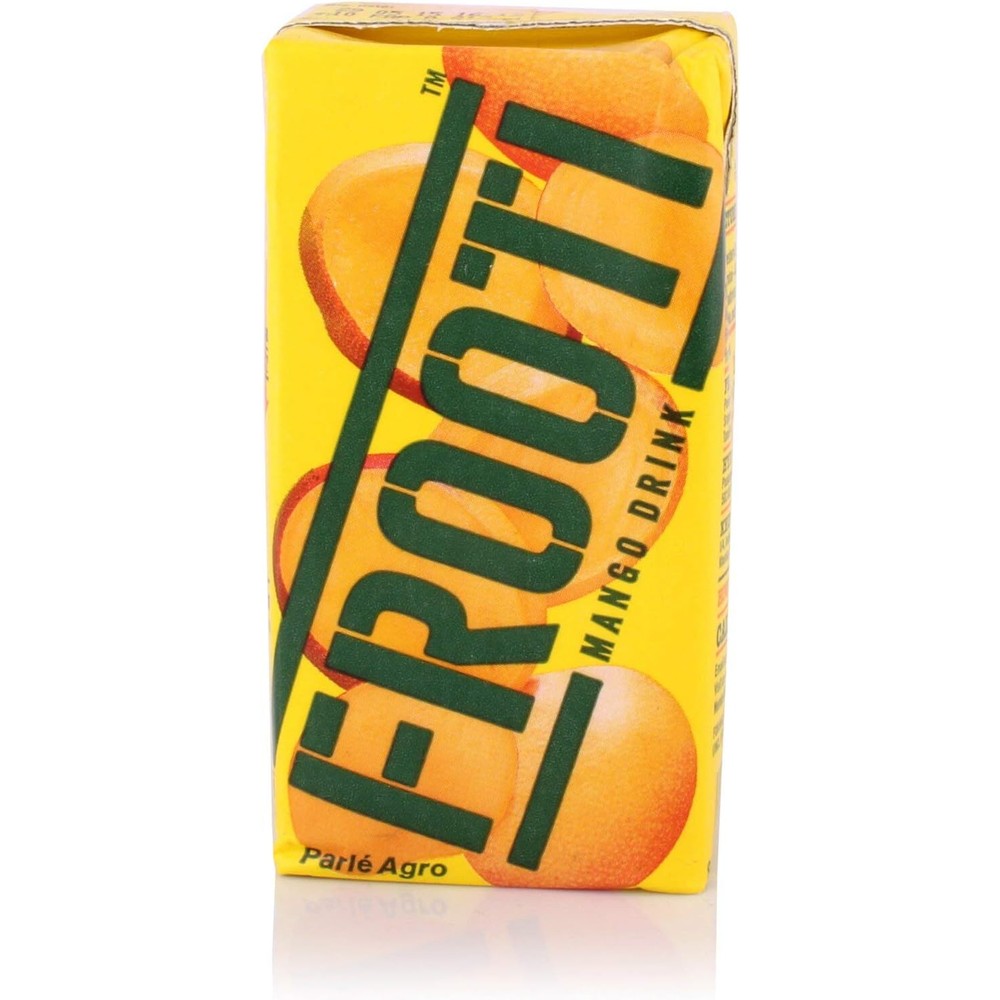 Parle Frooti mango drink pack of 40 front view showing commercial yellow packaging.