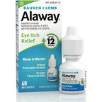 Alaway Bausch And Lomb Eye Itch Relief Drops front view bottle pack for allergy care