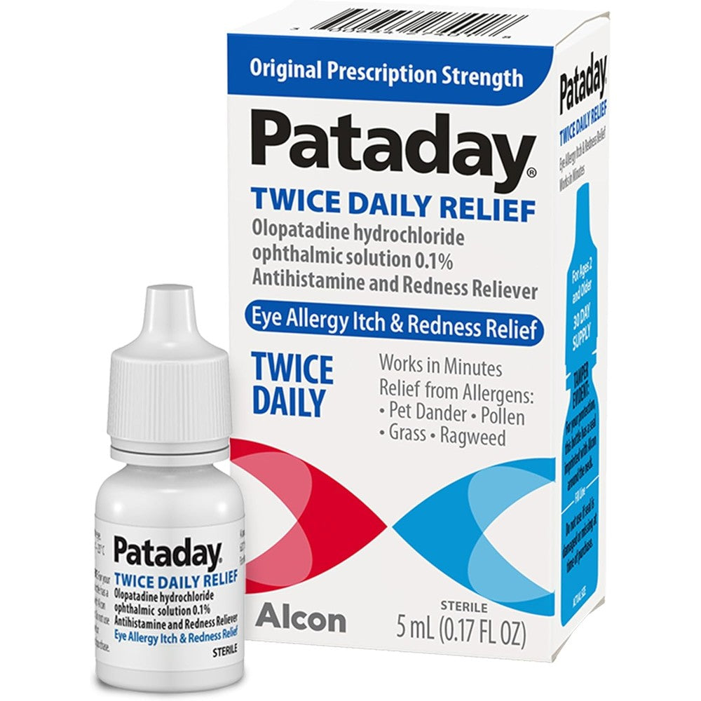 Alcon Pataday Twice Daily Relief front packaging view for eye allergy itch relief