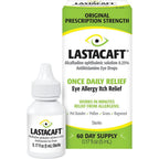 Lastacaft Once Daily Eye Allergy Itch Relief Drops front packaging view showing antihistamine formula.