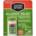Berkley Jensen 24 Hour Allergy Relief 365 tablets front view bottle packaging