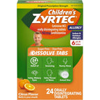 Zyrtec Childrens 24 Hour Dissolving Allergy Tablets front packaging view