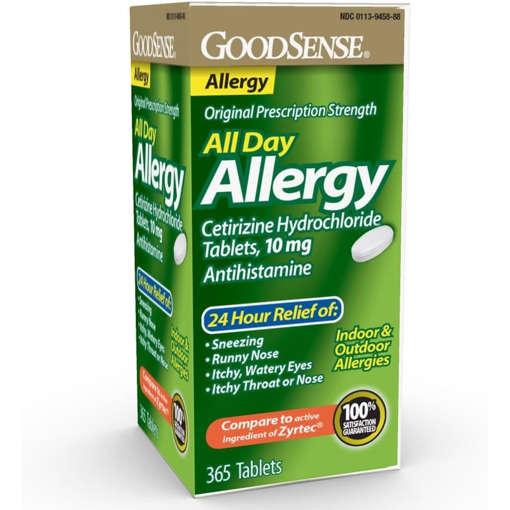 GoodSense 24 Hour Allergy Relief front view bottle packaging for seasonal allergy defense