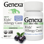 Genexa Kids Allergy Care chewable tablets front view packaging for children allergy relief