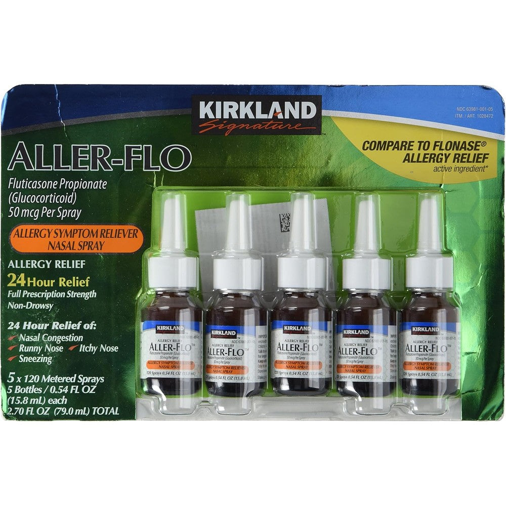 Kirkland Signature Aller-Flo 5 pack front view allergy relief nasal spray