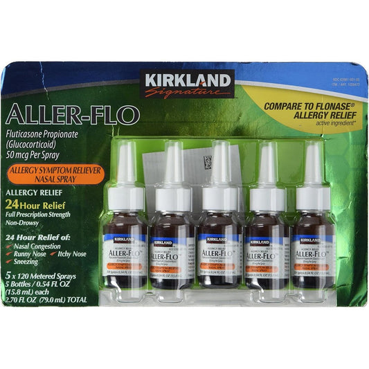 Kirkland Signature Aller-Flo 5 pack front view allergy relief nasal spray