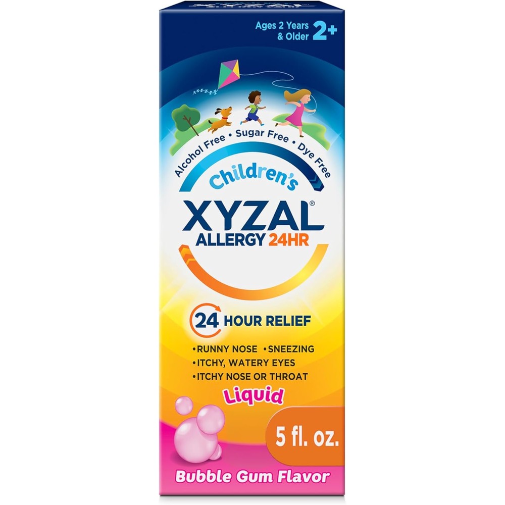 Xyzal Childrens 24 Hour Allergy Relief Liquid bottle front view