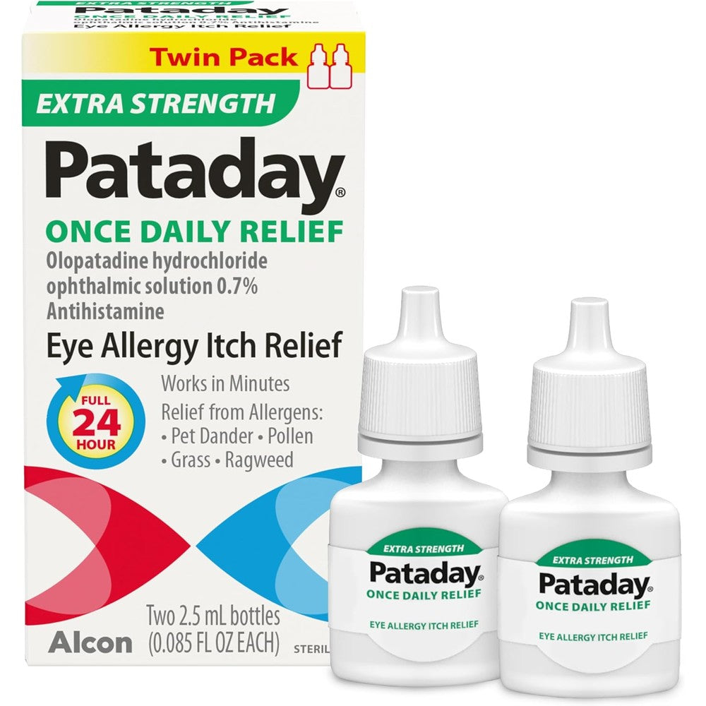 Alcon Pataday Once Daily Relief Extra Strength front view twin pack packaging