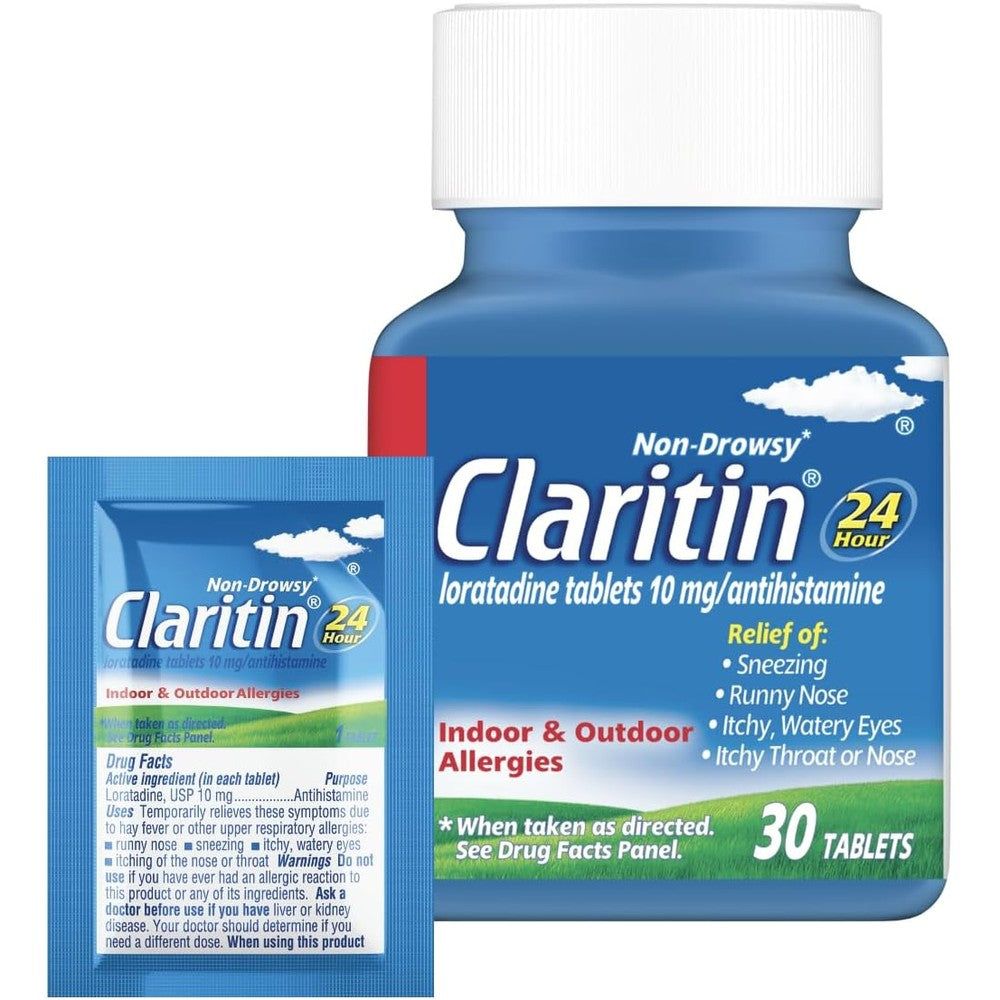 Claritin allergy medicine for adults front packaging view