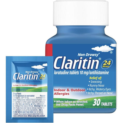 Claritin allergy medicine for adults front packaging view