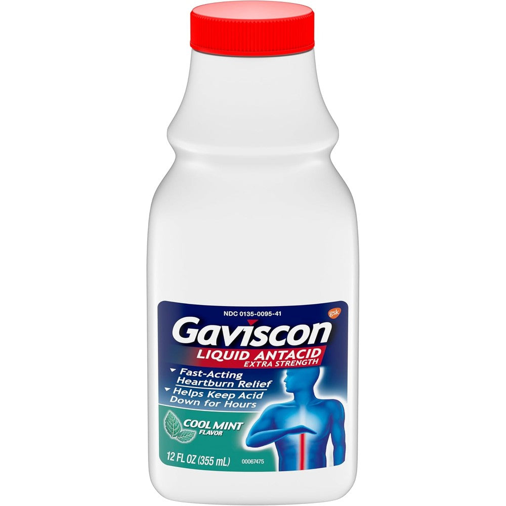 Gaviscon Extra Strength Cool Mint Liquid Antacid bottle front view