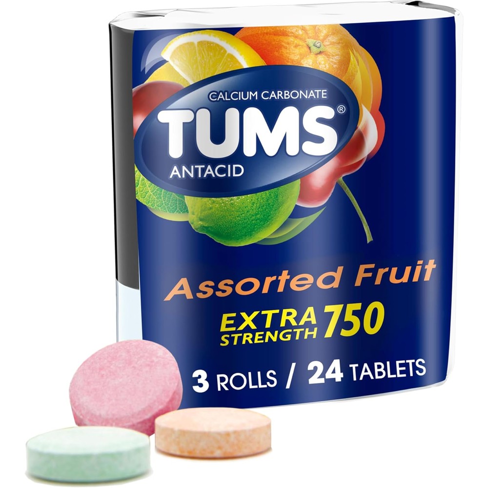 Tums Extra Strength 750 Antacid Tablets front view