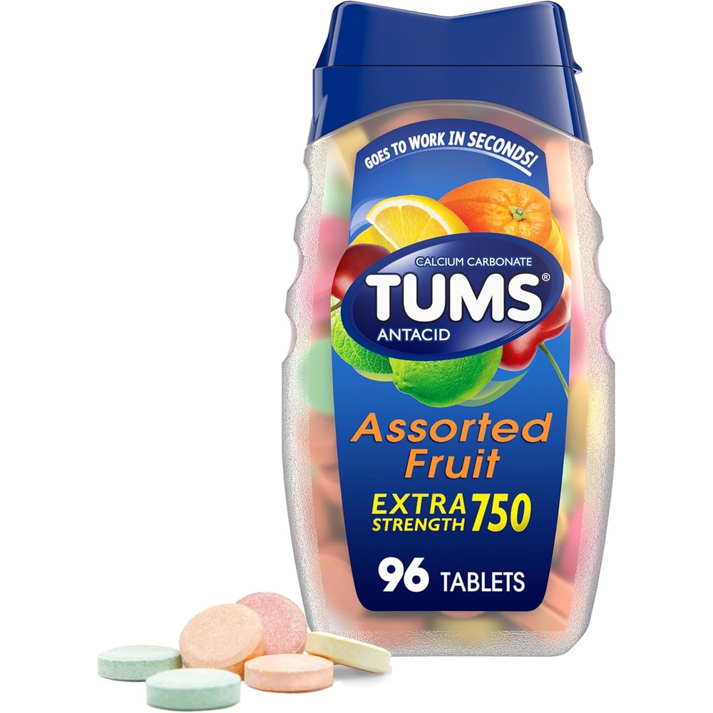 Tums Extra Strength Assorted Fruit Antacid Tablets front view