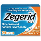 Zegerid OTC 24-hour heartburn relief 42 capsules front view