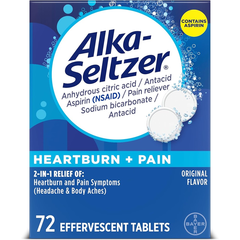 Alka-Seltzer Heartburn Plus Pain front view box