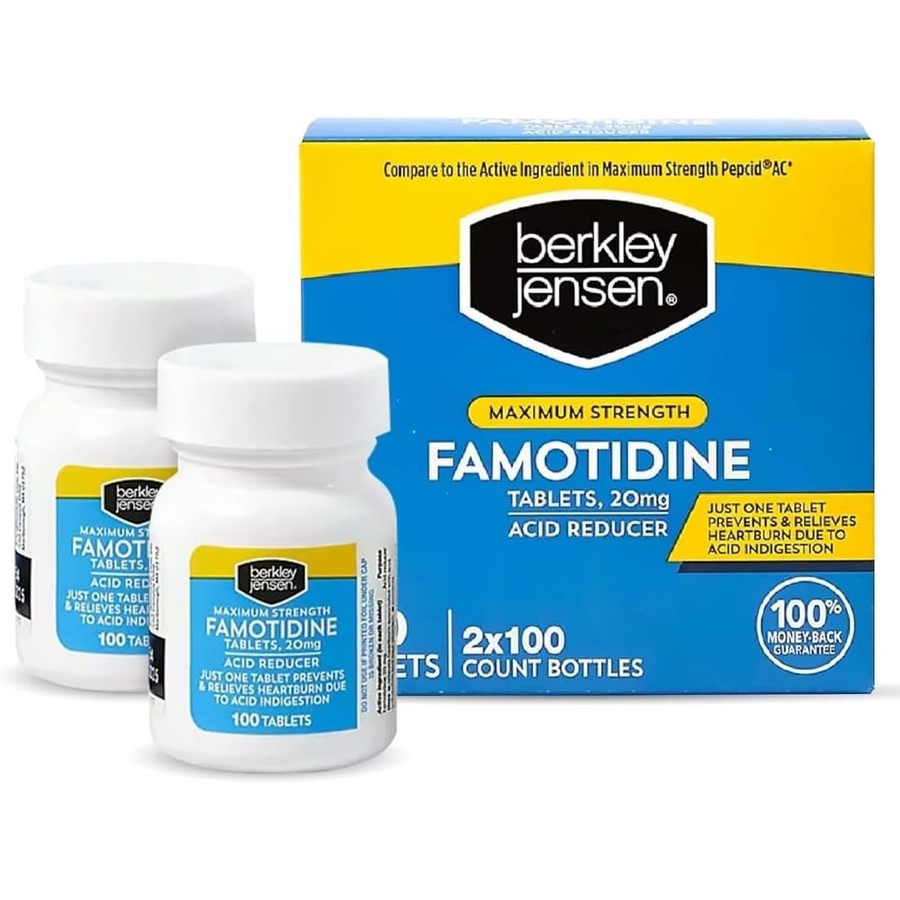 Berkley Jensen Maximum Strength Famotidine 200 count bottle front view