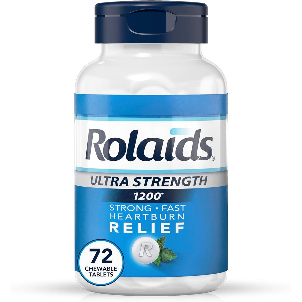 Rolaids Ultra Strength Antacid Chewable Tablets Mint 72 Count front view