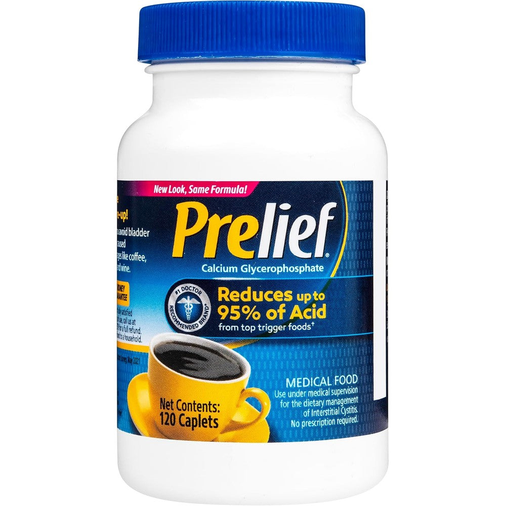 Prelief Acid Reducer Caplets 120 Count bottle front view