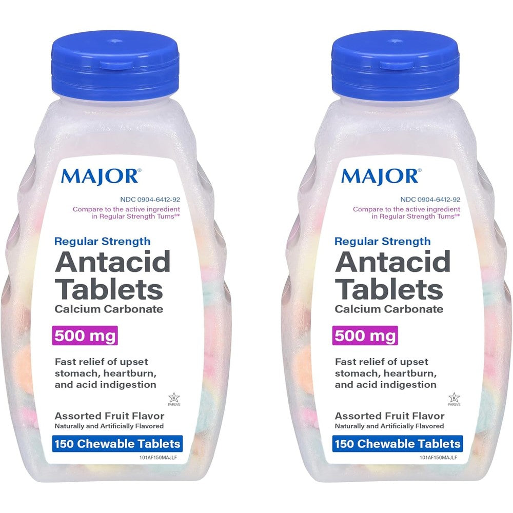 Major Regular Strength Antacid Tablets front view bottle