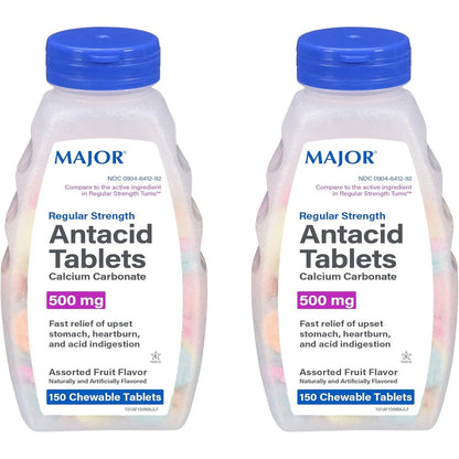 Major Regular Strength Antacid Tablets front view bottle