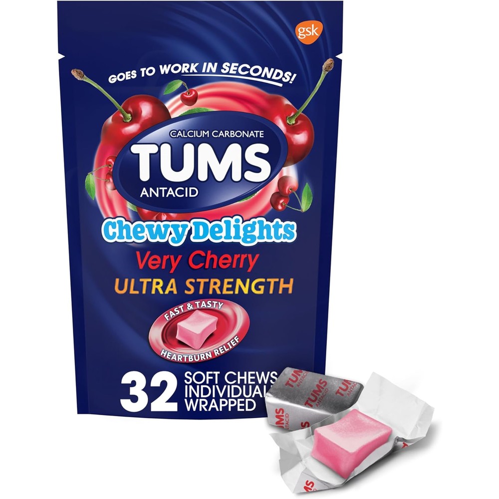Tums Chewy Delights Ultra Strength Very Cherry front view
